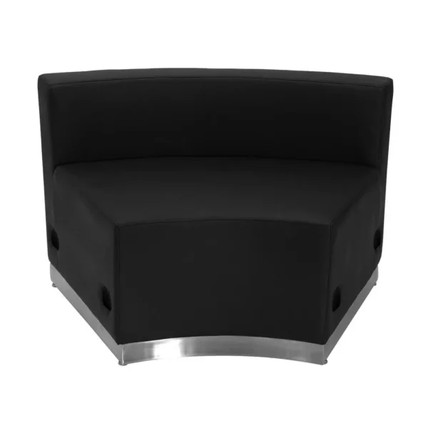 , Alon Black LeatherSoft Concave Chair with Brushed Stainless Steel Base