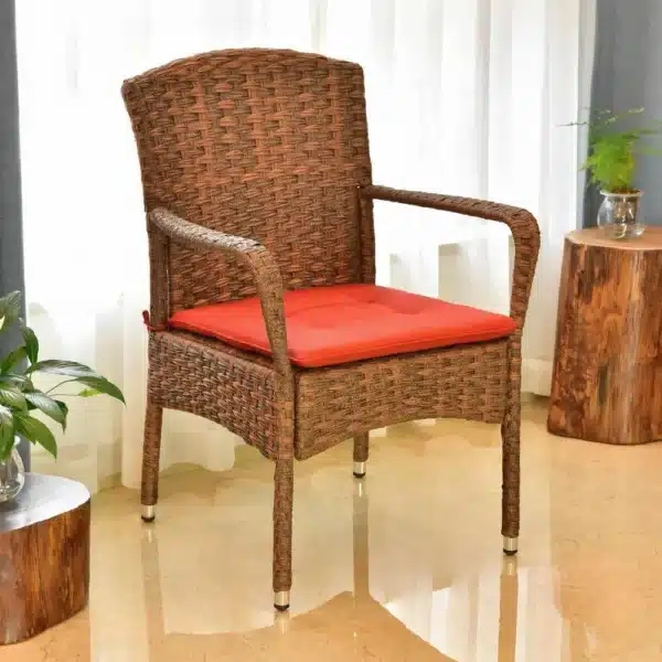 , Majorca Resin Pandan Steel Arm Chair with Cushions
