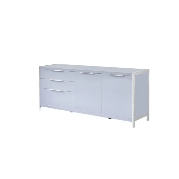 , High Gloss Gray cabinet stand with stainless steel handle