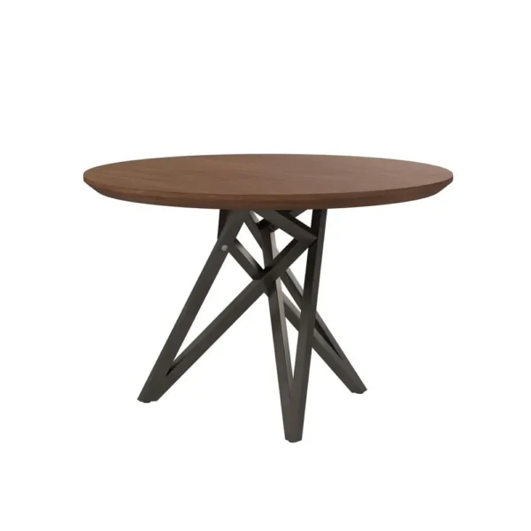 , Dining Table With Brushed Gray Stainless Steel Legs
