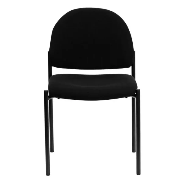 , Comfort Black Fabric Stackable Steel Side Reception Chair