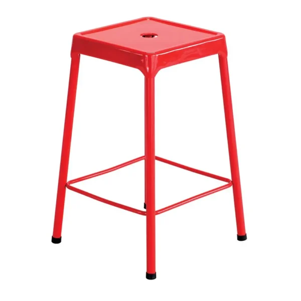 , Counter-Height Steel Stool, Red