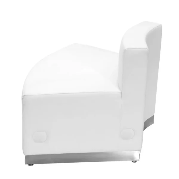 , Alon Melrose White LeatherSoft Convex Chair with Brushed Stainless Steel Base