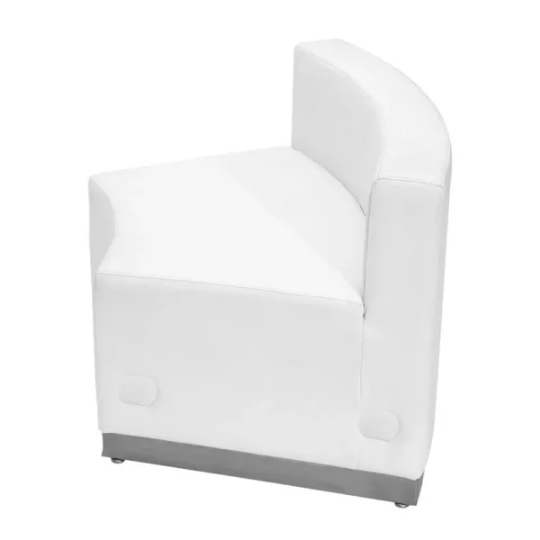 , Alon Melrose White LeatherSoft Concave Chair with Brushed Stainless Steel Base
