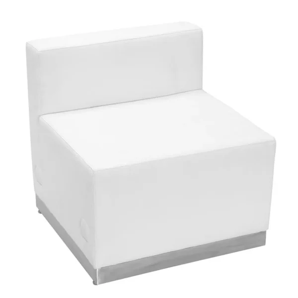 , Alon Melrose White LeatherSoft Chair with Brushed Stainless Steel Base