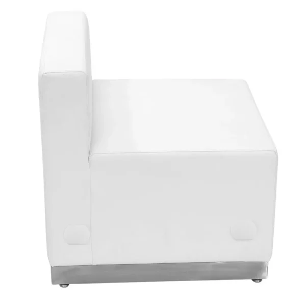 , Alon Melrose White LeatherSoft Chair with Brushed Stainless Steel Base