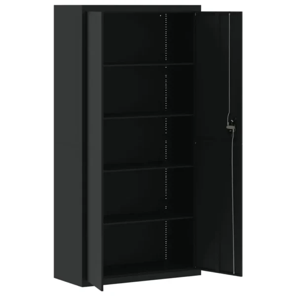 , File Cabinet Black 35.4&#8243;x15.7&#8243;x70.9&#8243; Steel