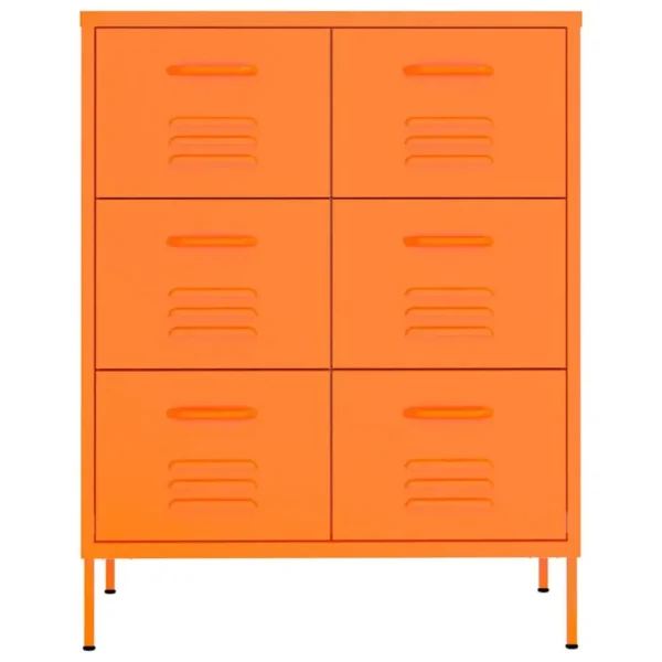 , Drawer Cabinet Orange 31.5&#8243;x13.8&#8243;x40&#8243; Steel
