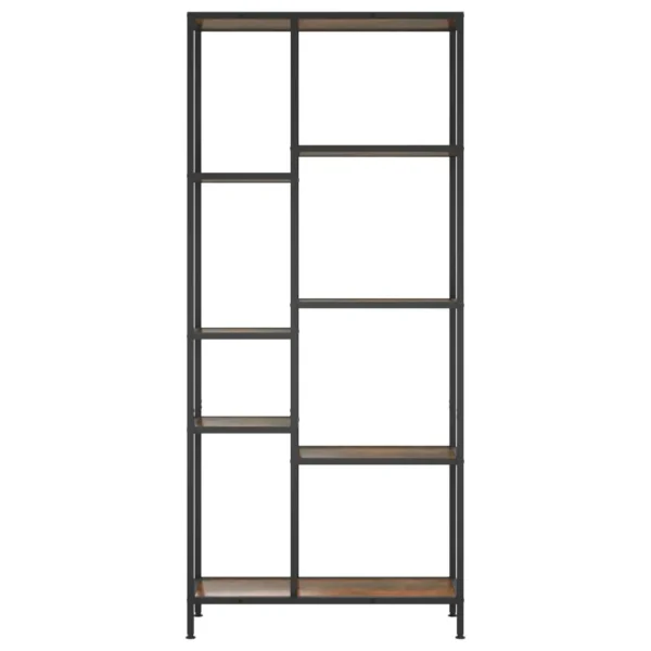vidaXL Book Shelf, Book Shelf &#8211; Brown Steel and Engineered Wood 31.5&#8243;x11.8&#8243;x70.9&#8243;