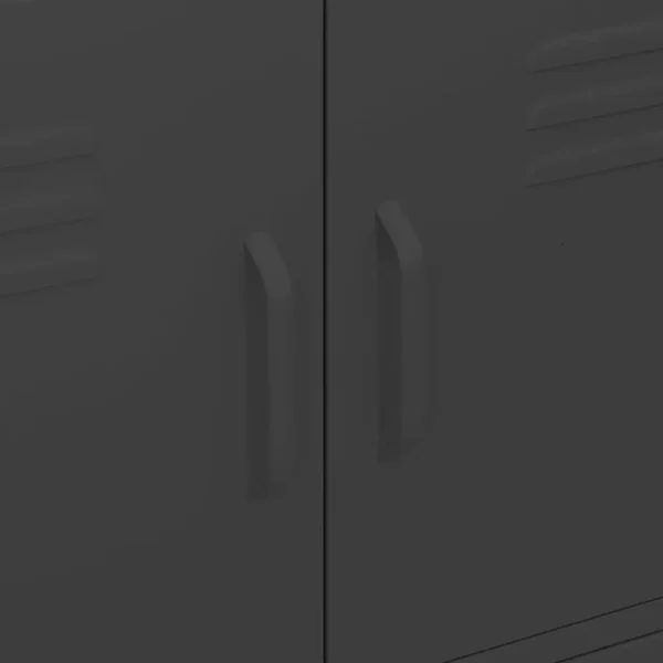 , Storage Cabinet Black 31.5&#8243;x13.8&#8243;x40&#8243; Steel