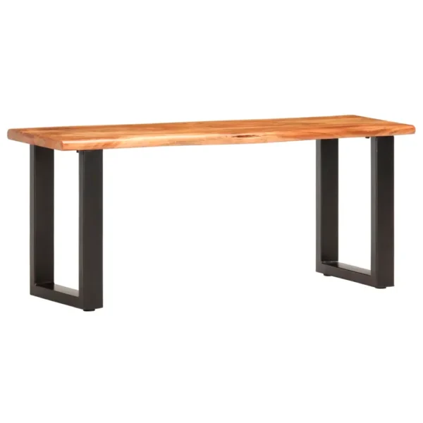 , Live Edge Bench 43.3&#8243; Solid Acacia Wood and Steel