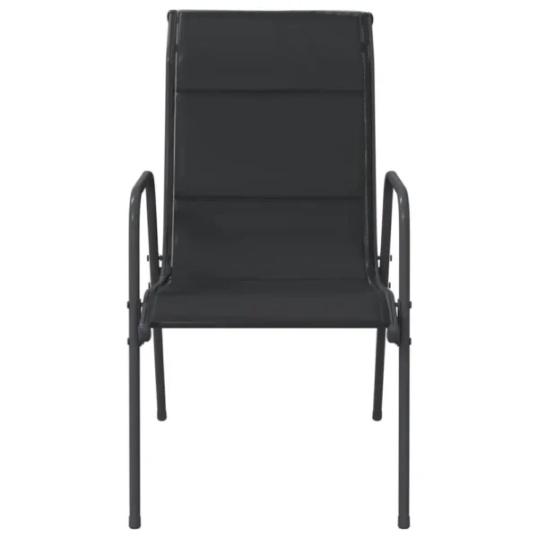 , Patio Chairs 2 pcs Steel and Textilene Black