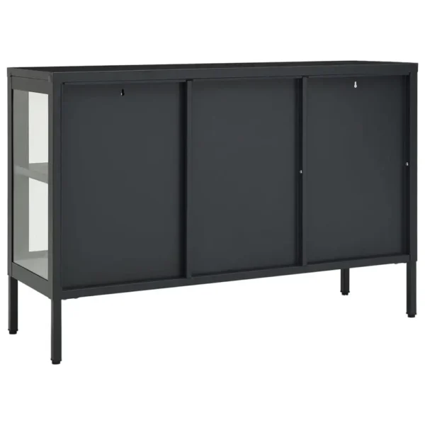 , Sideboard Anthracite 41.3&#8243;x13.8&#8243;x27.6&#8243; Steel and Glass