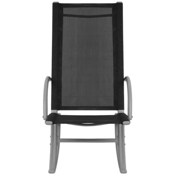 , Patio Rocking Chairs 2 pcs Steel and Textilene Black