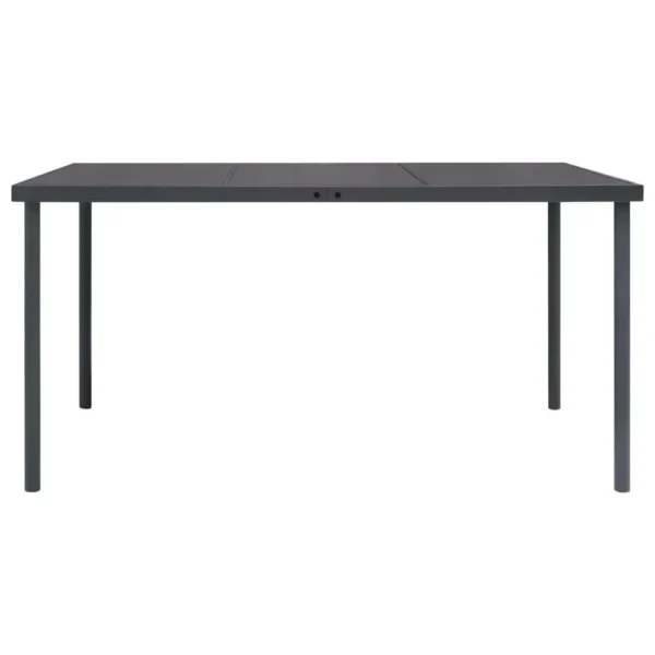 , Patio Dining Table Anthracite 59.1&#8243;x35.4&#8243;x29.1&#8243; Steel