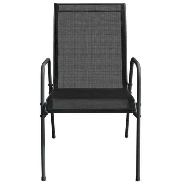 , Patio Chairs 4 pcs Steel and Textilene Black