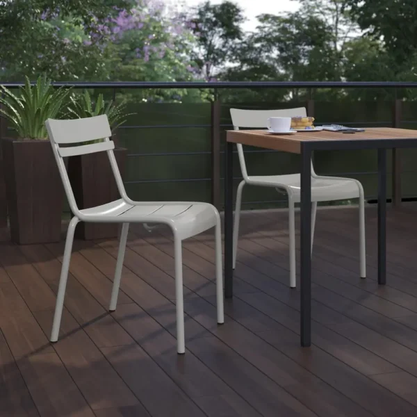 , Modern Commercial Grade Indoor/Outdoor Steel Stack Chair