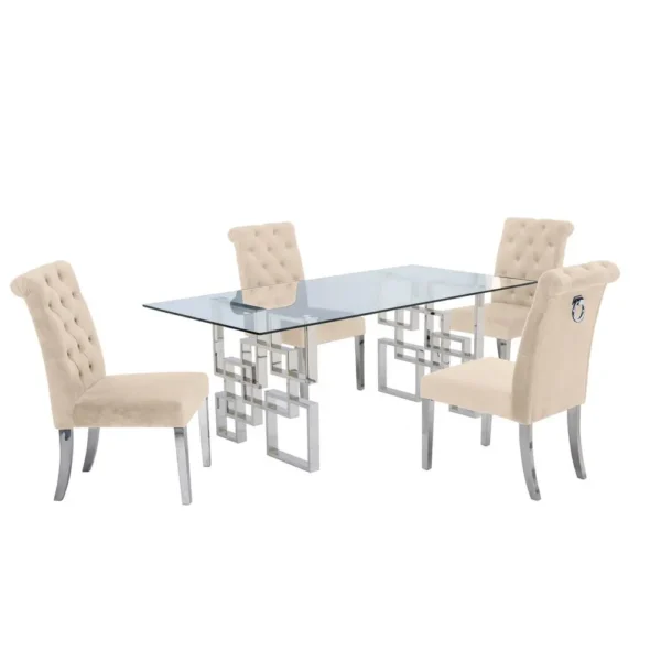 , Stainless Steel 5 Piece Dining Set 783