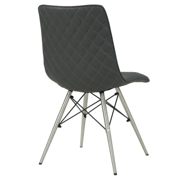 , Blaine PU Chair Stainless Steel Legs, (Set of 2)