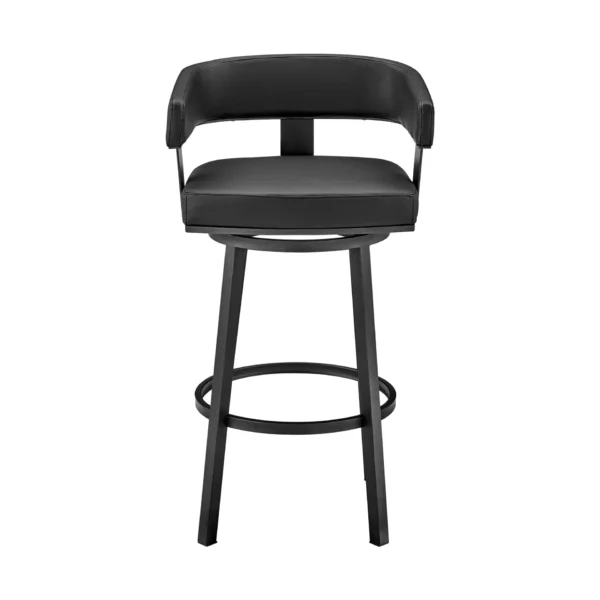 keyword: Swivel Chair, 38&#8243; Black Faux Leather Swivel Chair