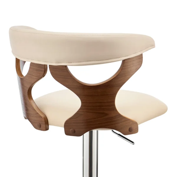 keyword: bar chair, 43&#8243; Cream Faux Leather Swivel Bar Chair