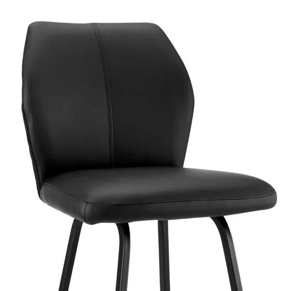 keyword: chair, 42&#8243; Black Faux Leather Bar Height Chair