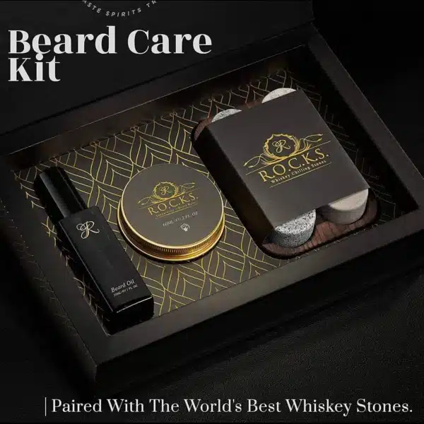 gentleman's essentials kit, The Gentleman&#8217;s Essentials Kit &#8211; Whiskey Chilling Stones &amp; Beard Care Set