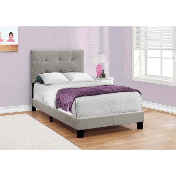 , Bed, Twin Size, Upholstered, Bedroom, Frame Only, Youth, Teen, Juvenile