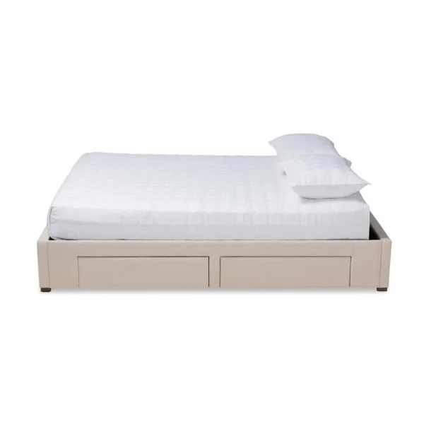 , Upholstered 4-Drawer Queen Size Storage Bed Frame