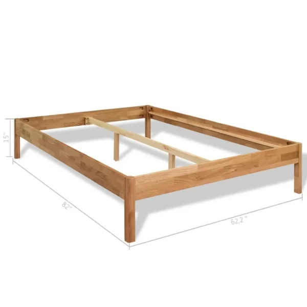 , vidaXL Bed Frame 59.8&#8243;x79.9&#8243; Queen Solid Wood Oak