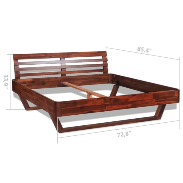 , vidaXL Bed Frame Solid Acacia Wood 70.9&#8243;x78.7&#8243;