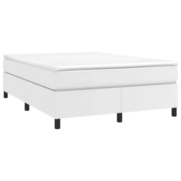 , vidaXL Bed Frame White 53.9&#8243;x74.8&#8243; Full Faux Leather