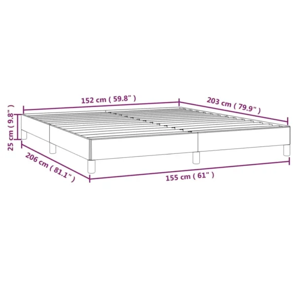 , vidaXL Bed Frame Light Gray 59.8&#8243;x79.9&#8243; Queen Velvet