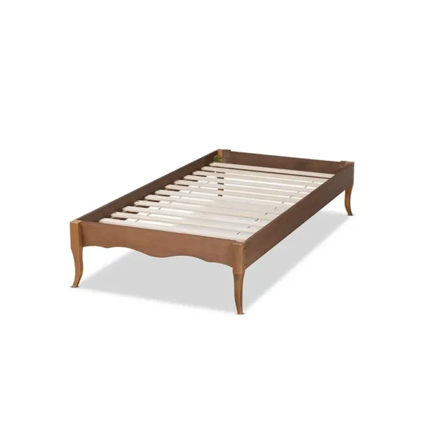 , Inspired Ash Walnut Finished Wood Twin Size Platform Bed Frame