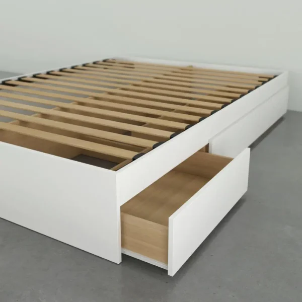 , 3-Drawer Storage Bed Frame, Full|White