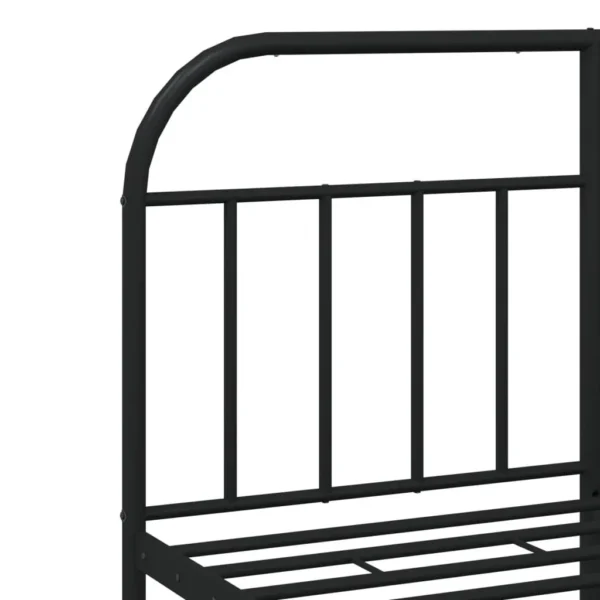 , vidaXL Metal Bed Frame with Headboard Black 53.9&#8243;x74.8&#8243; Full