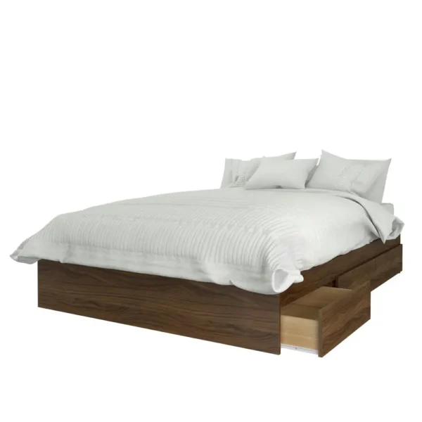 , 3-Drawer Storage Bed Frame, Full|Walnut