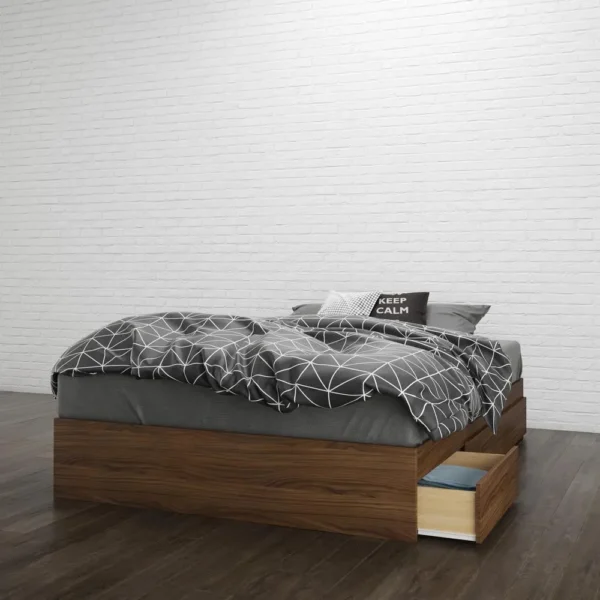 , 3-Drawer Storage Bed Frame, Full|Walnut