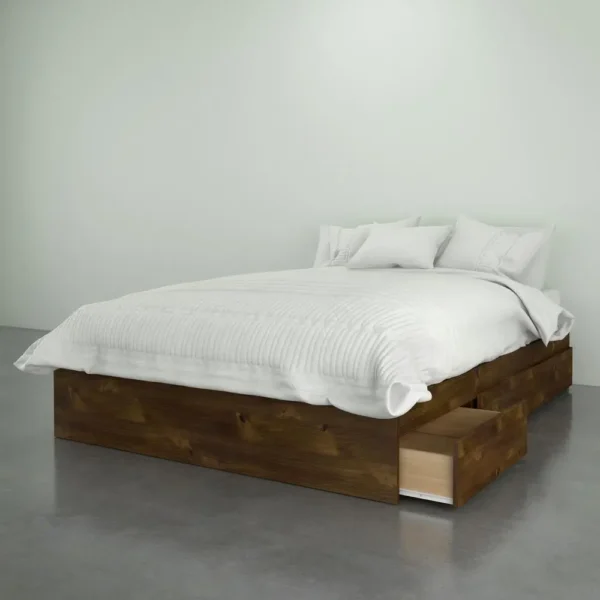 , 3-Drawer Storage Bed Frame, Full|Truffle