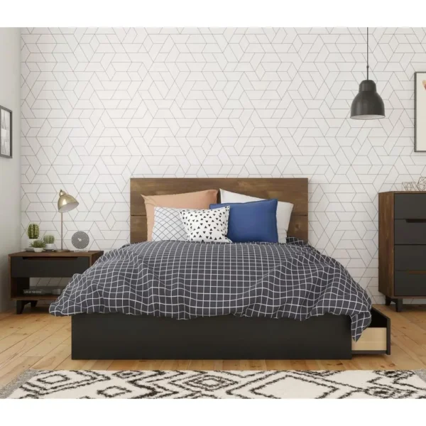 , 3-Piece Bedroom Set With Bed Frame, Headboard &amp; Nightstand, Full