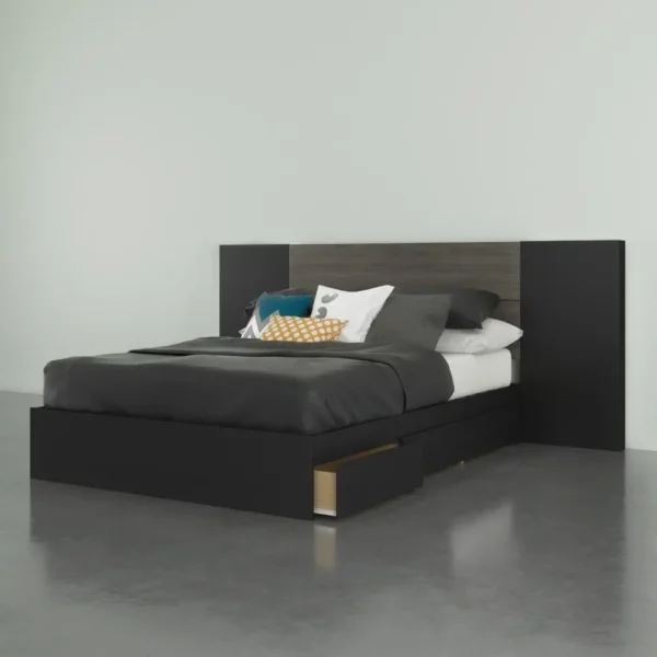, 3-Piece Bedroom Set with Bed Frame and Headboard