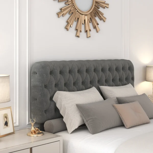 , Queen Velvet Upholstered Bed Frame