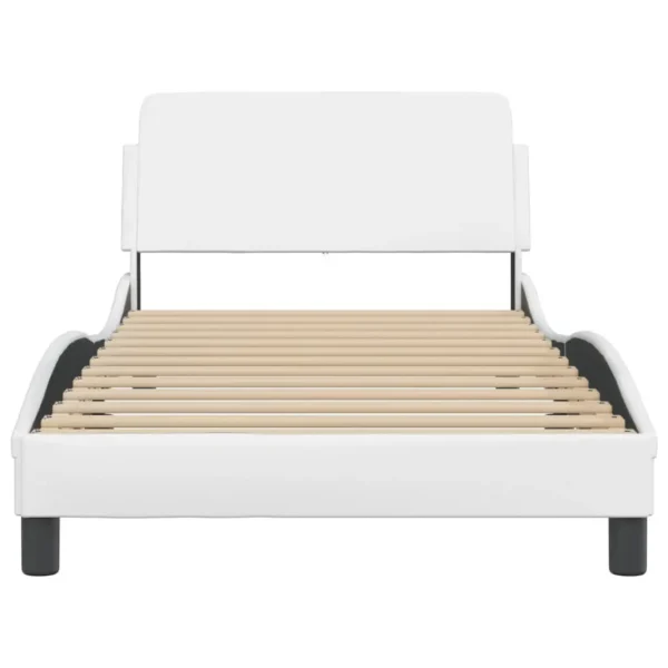 , vidaXL Twin Bed Frame with Headboard White