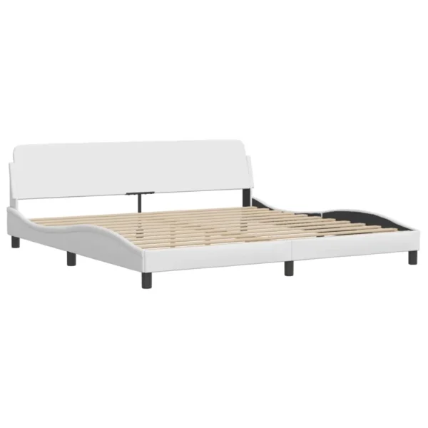 , vidaXL King White Faux Leather Bed Frame