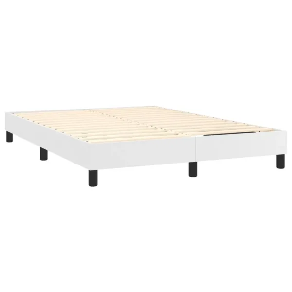 , White Faux Leather Full Bed Frame