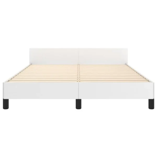 , White Faux Leather Bed Frame