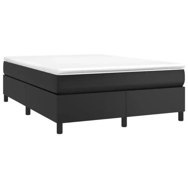 , Box Spring Bed Frame Black 59.8&#8243;x79.9&#8243; Queen Faux Leather