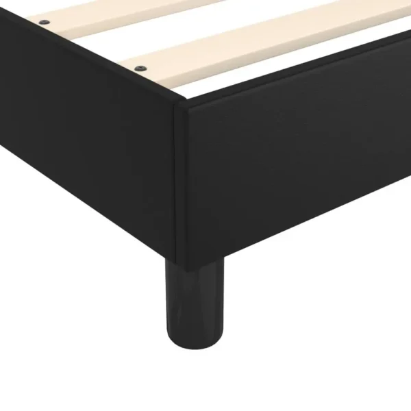 , Box Spring Bed Frame Black 59.8&#8243;x79.9&#8243; Queen Faux Leather