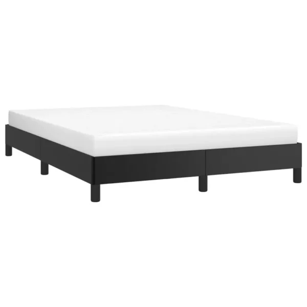 , Bed Frame Black 53.9&#8243;x74.8&#8243; Full Faux Leather