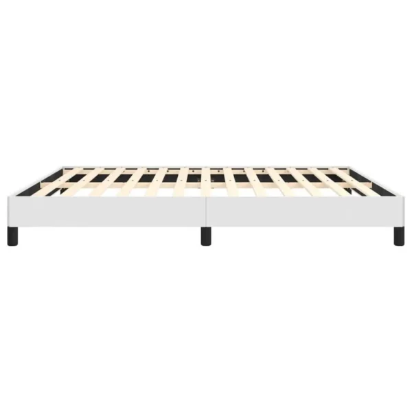 , Bed Frame White 59.8&#8243;x79.9&#8243; Queen Faux Leather